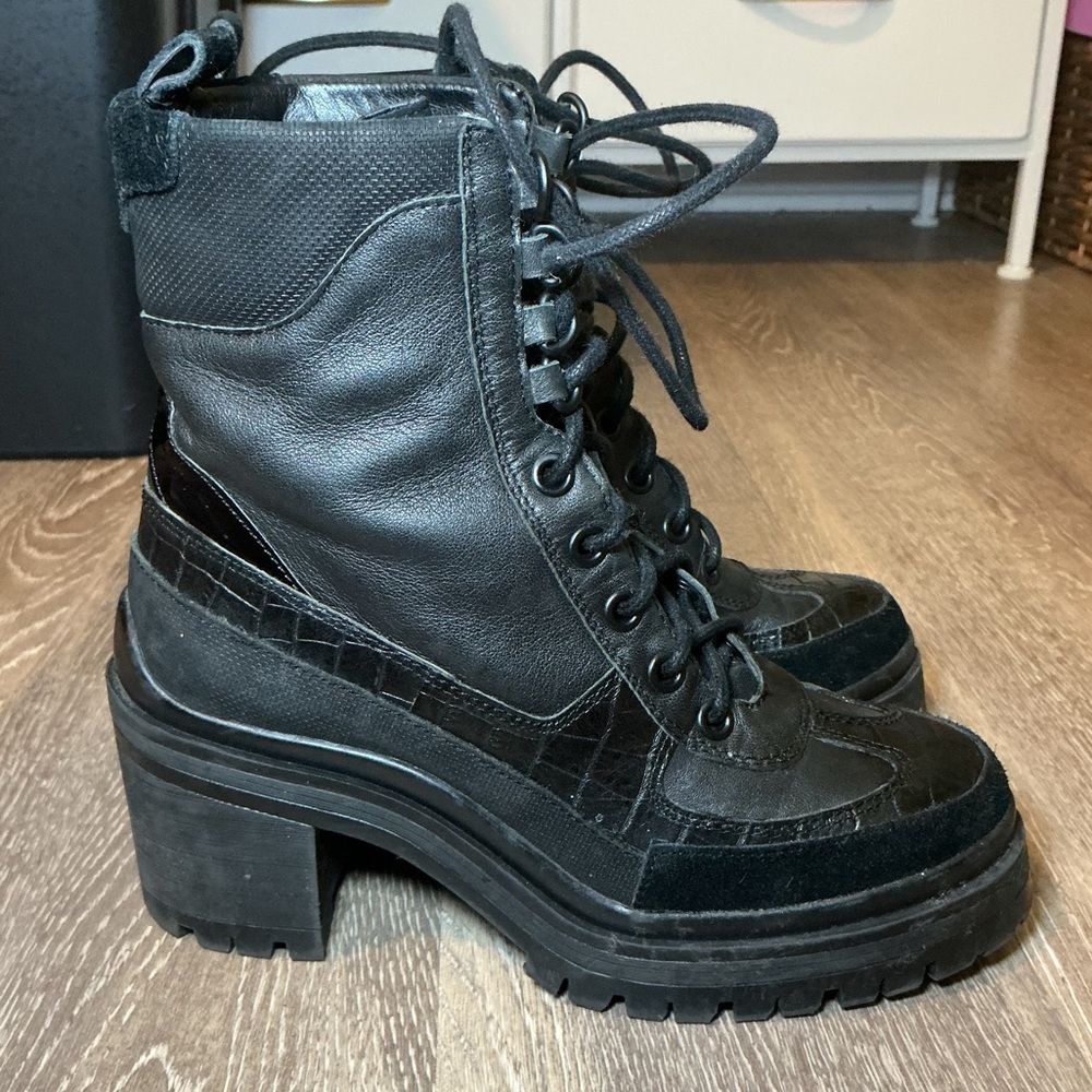 Black Women's Lace-Up Ankle Boots